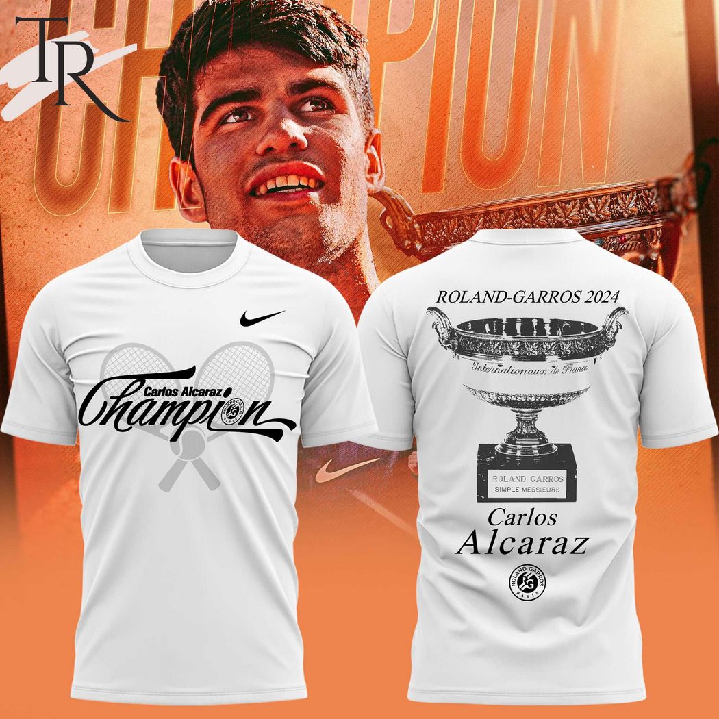 Carlos Alcaraz Roland-Garros 2024 Champions Hoodie - White