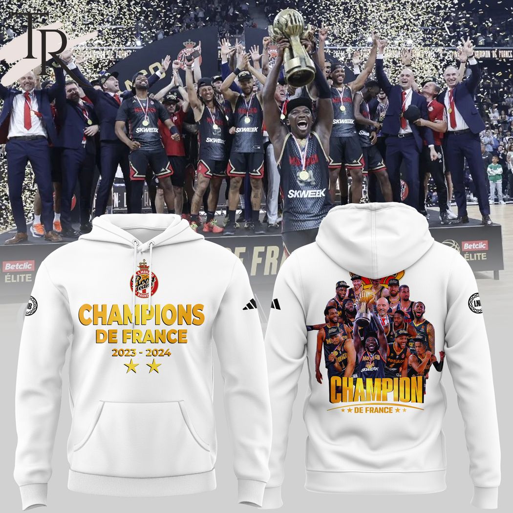 AS Monaco Basket DE France 2023-2024 Champions Hoodie, Longpants, Cap - White