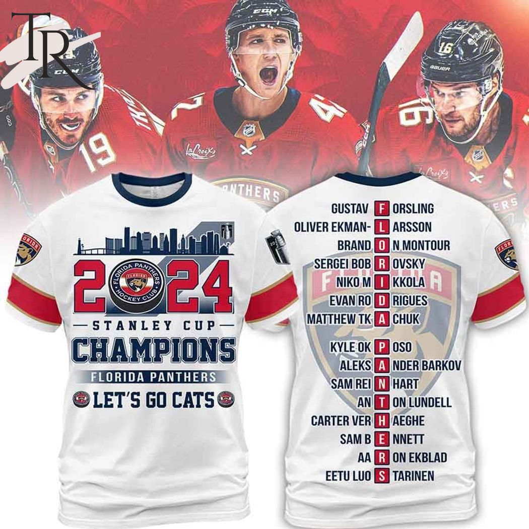 2024 Stanley Cup Champions Florida Panthers Let's Go Cats Hoodie - White