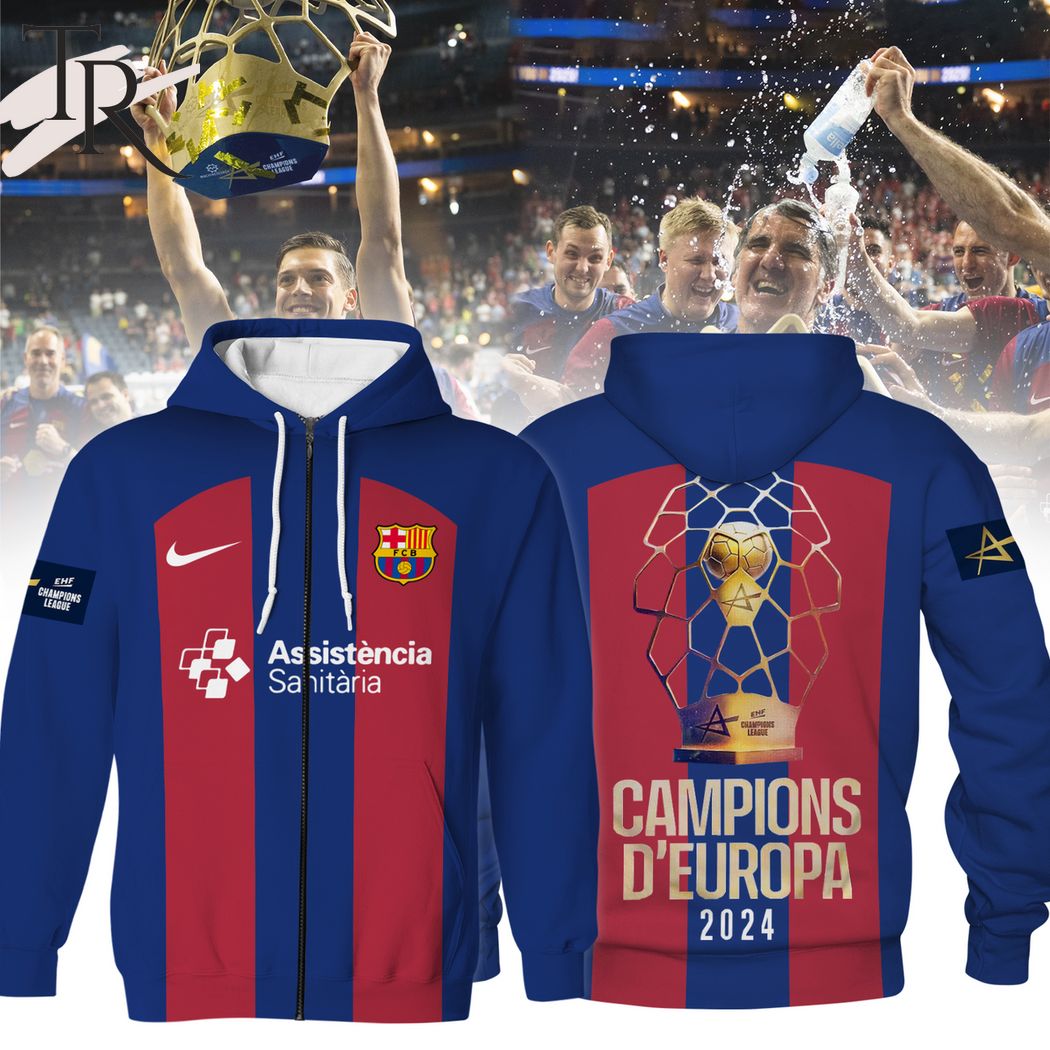 FC Barcelona Handbol EHF Campions D'Europa 2024 Hoodie