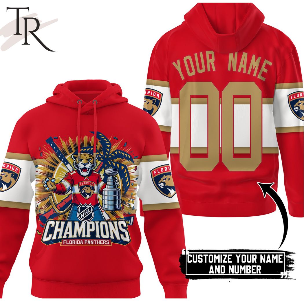 Personalized NHL Champions Florida Panthers Hoodie - Red