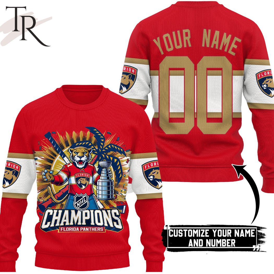 Personalized NHL Champions Florida Panthers Hoodie - Red
