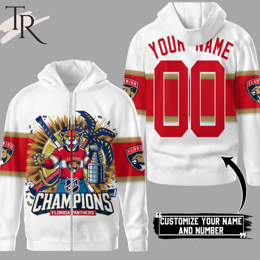 Personalized NHL Champions Florida Panthers Hoodie - White