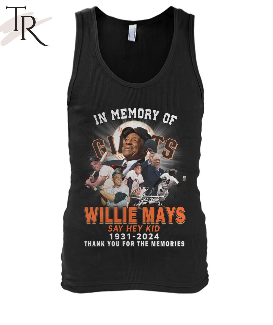 In Memory Of Willie Mays Say Hey Kid 1931-2024 Thank You For The Memories T-Shirt