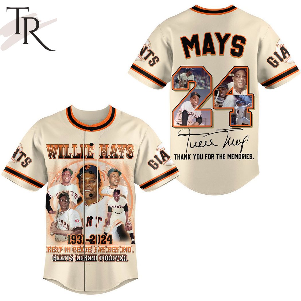 Willie Mays 1931-2024 Rest In Peace, Say Hey Kid, Giants Legend Forever Baseball Jersey