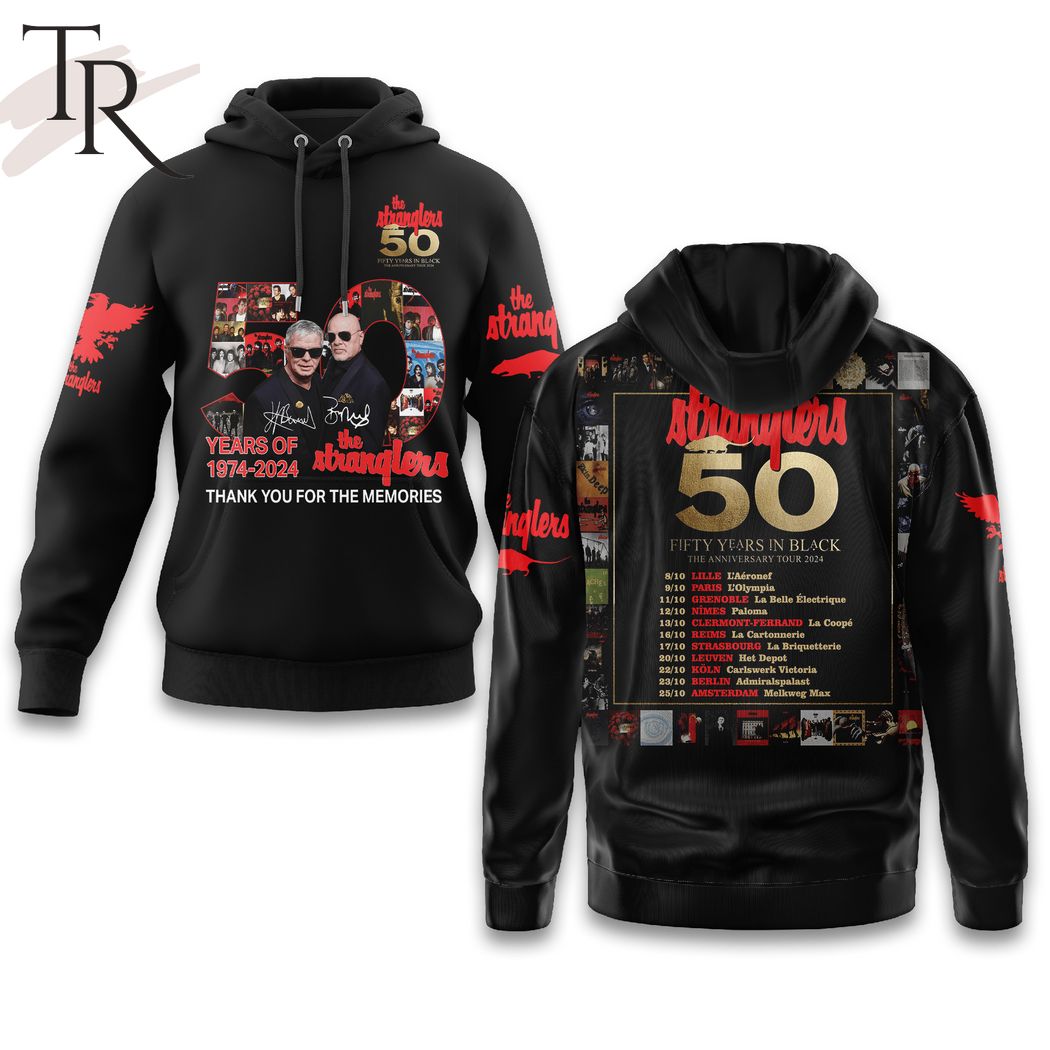 The Stranglers Fifty Years In Black The Anniversary Tour 2024Thank You For The Memories Hoodie