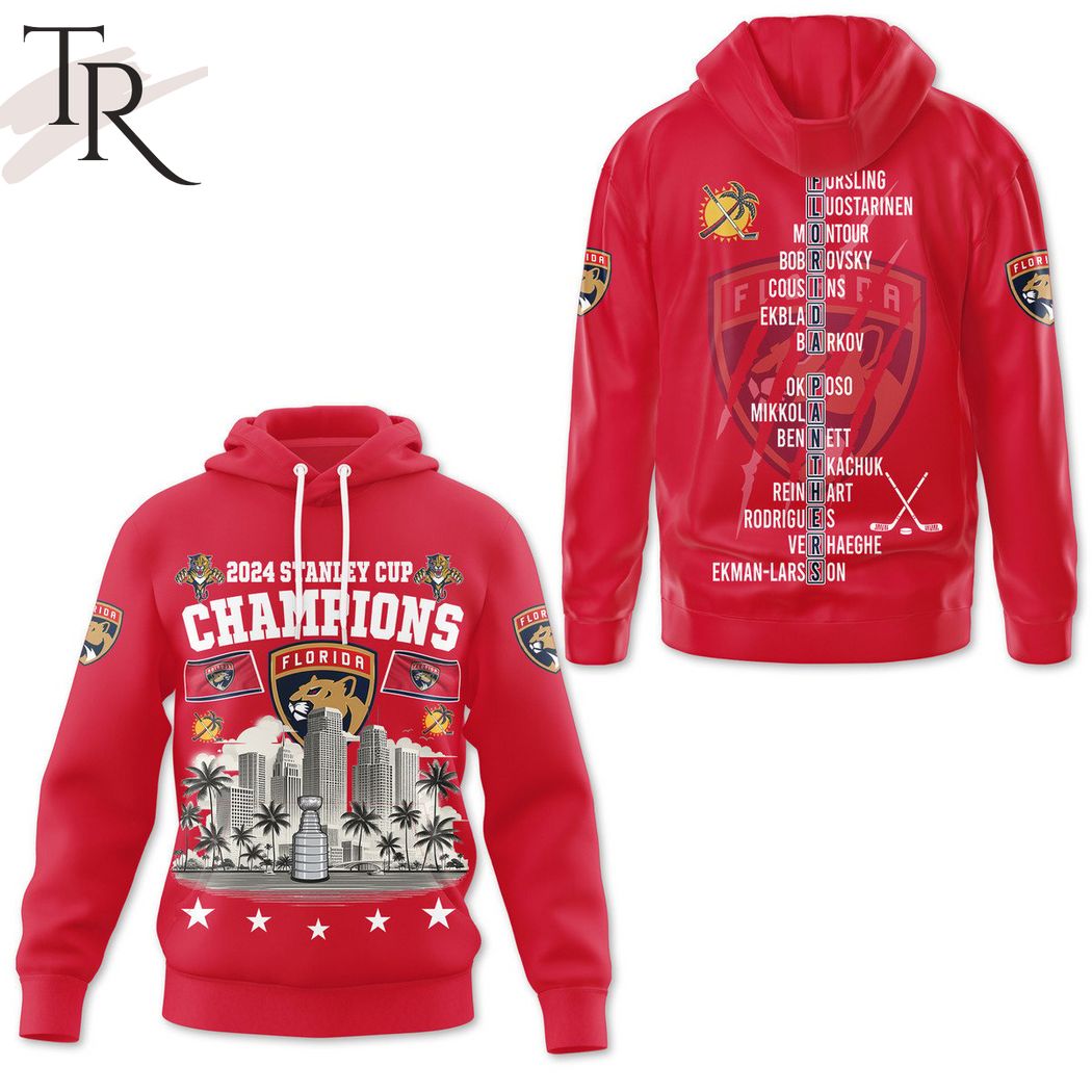 2024 Stanley Cup Champions Florida City Hoodie - Red