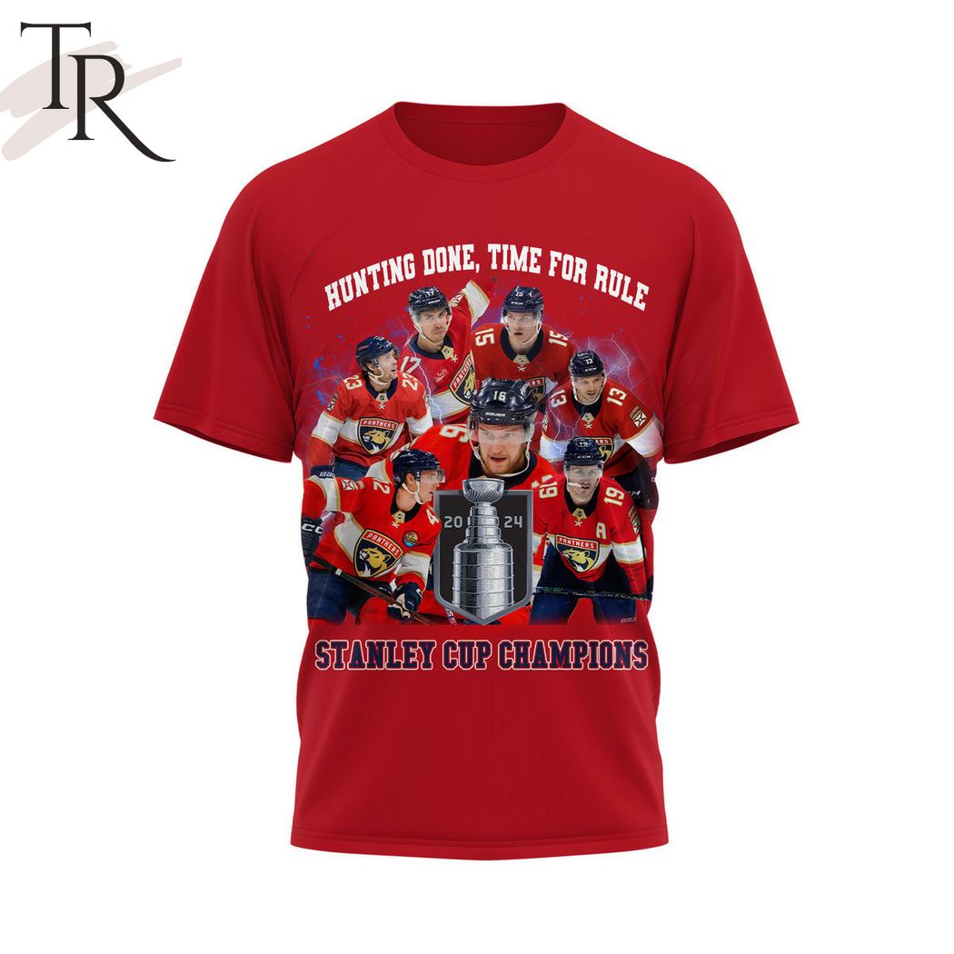 Florida Panthers Hunting Done, Time For Rule Stanley Cup Champions Hoodie - Red