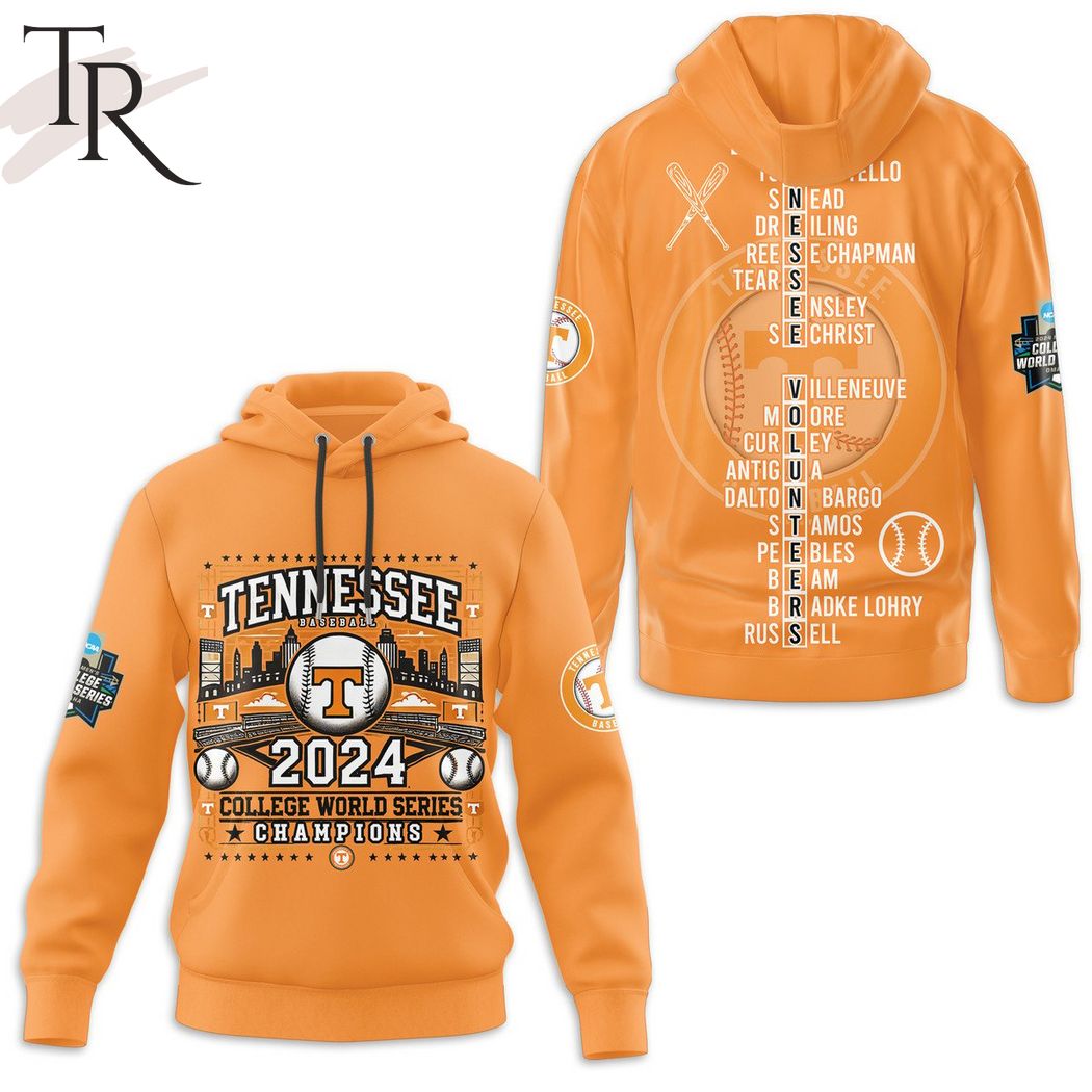Tennessee Baseball 2024 College World Series Champions Hoodie - Orange