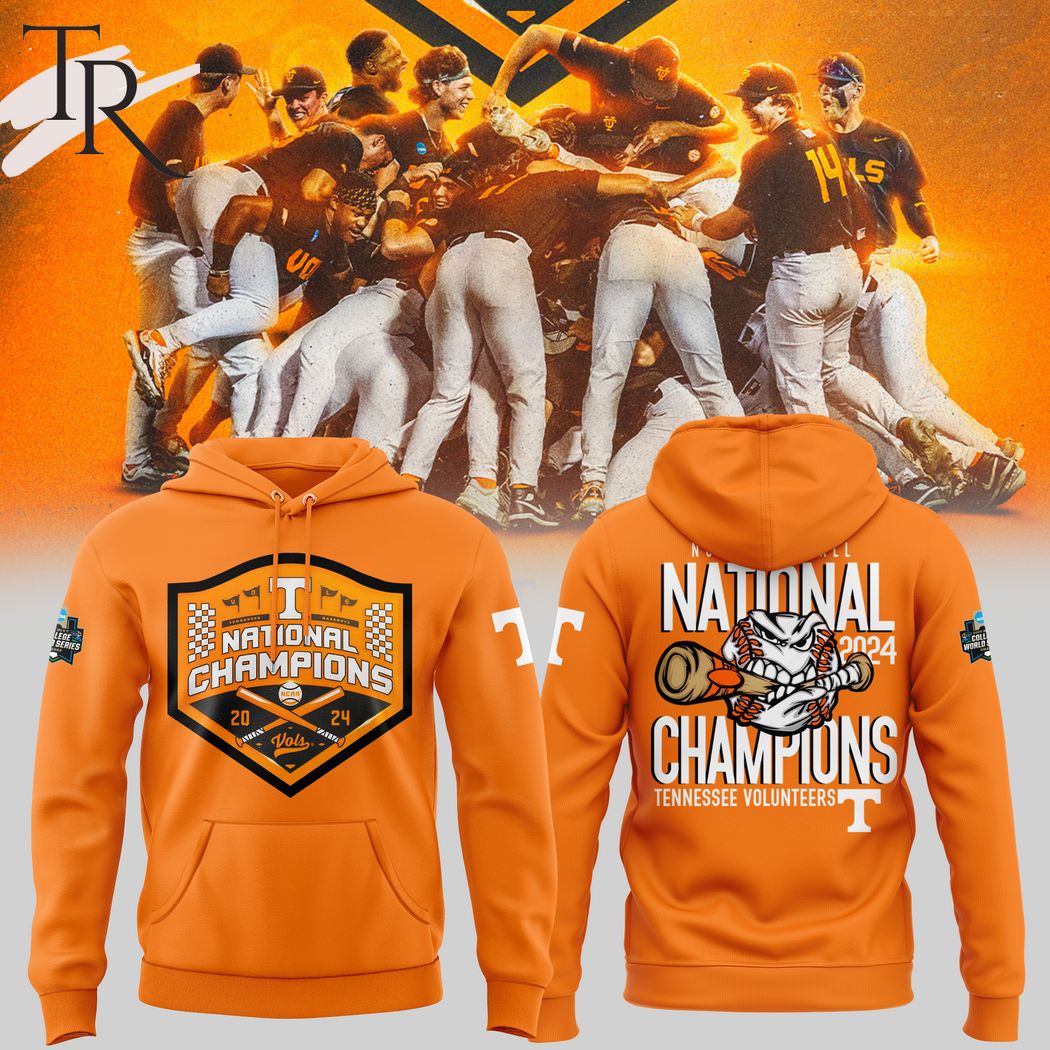 Tennessee Volunteers National Champions NCAA Men's Baseball College World Series 2024 Hoodie - Orange