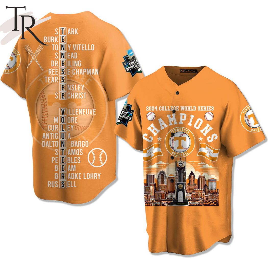 2024 College World Series Champions Tennessee Volunteers Baseball Jersey - Orange