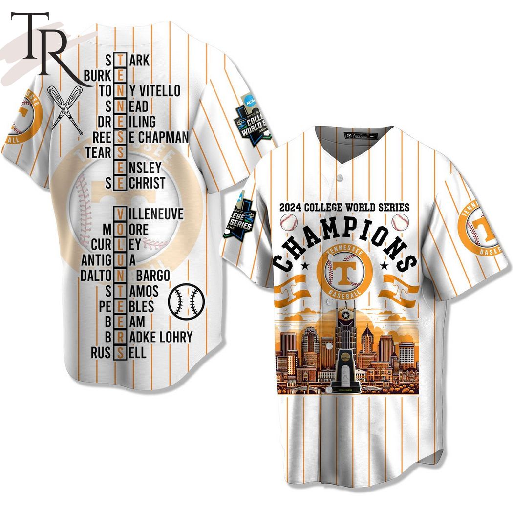 2024 College World Series Champions Tennessee Volunteers Baseball Jersey - White