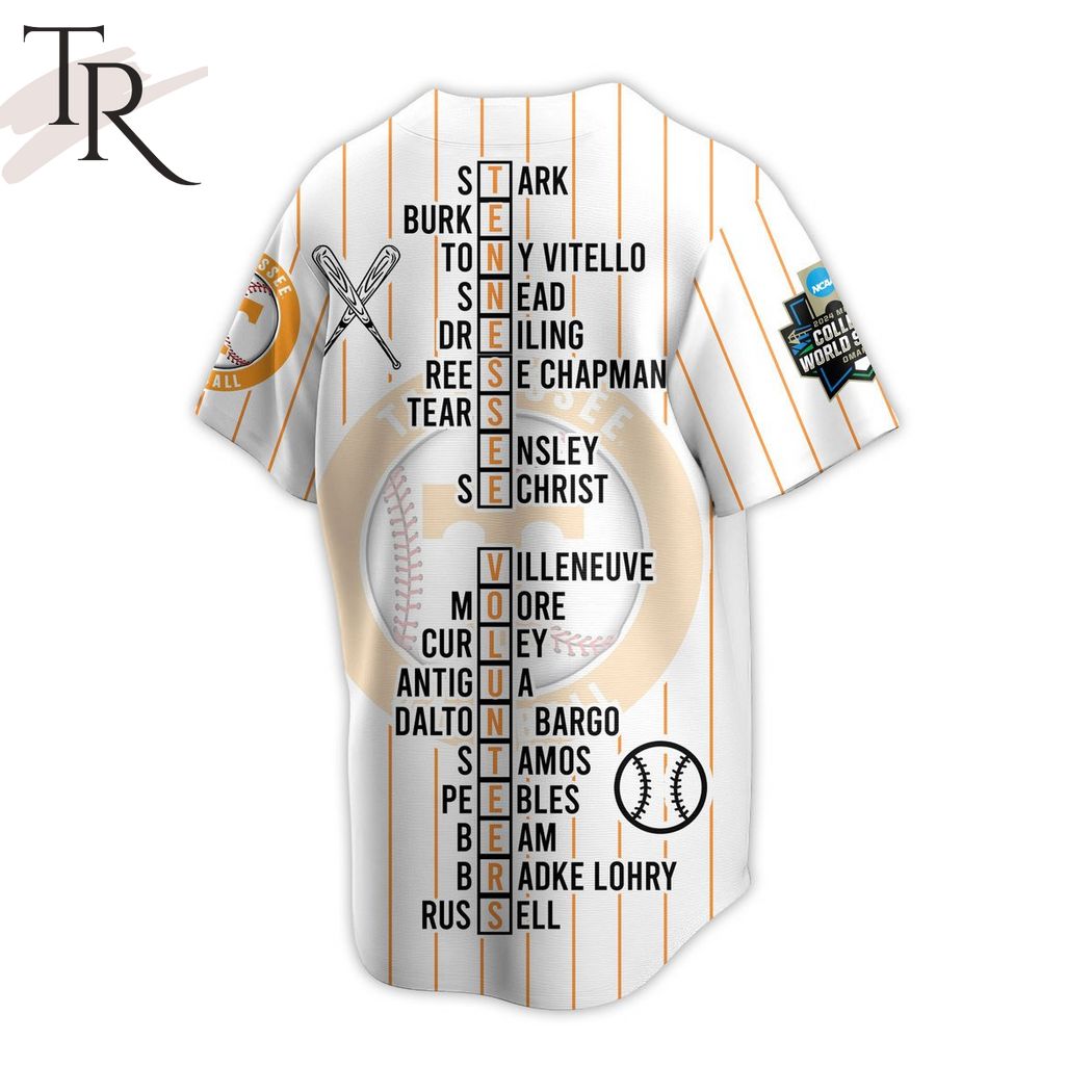 2024 College World Series Champions Tennessee Volunteers Baseball Jersey - White
