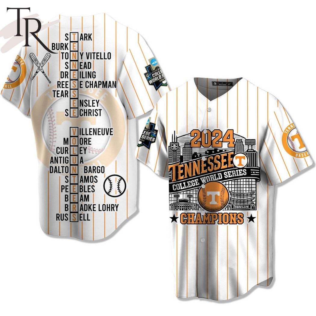 Tennessee College World Series 2024 Champions Baseball Jersey - White