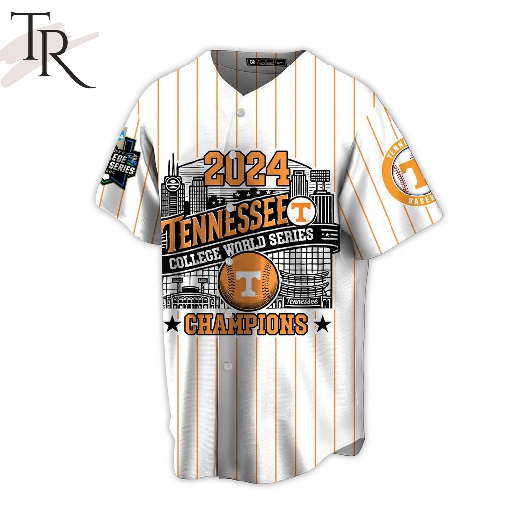 Tennessee College World Series 2024 Champions Baseball Jersey - White