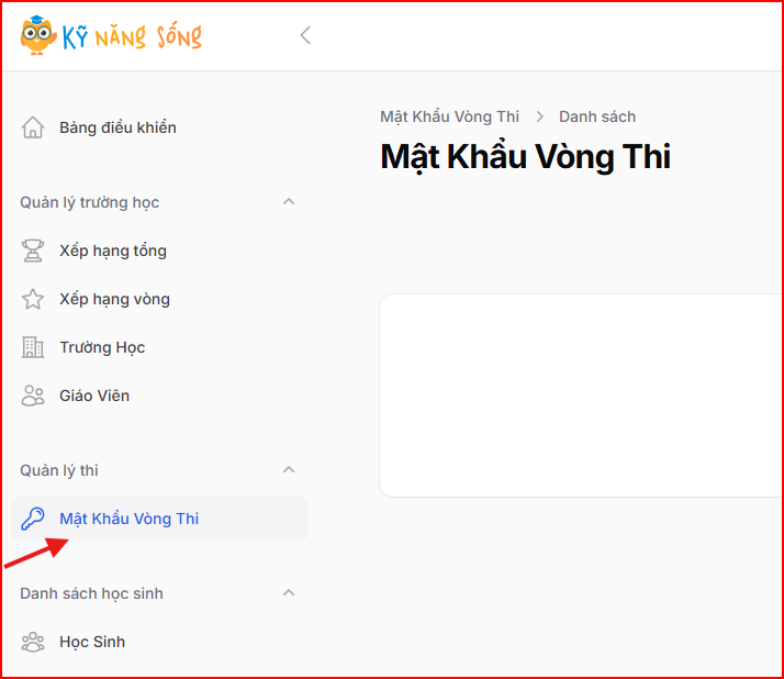 Admin các đơn vị nhà trường đăng nhập tài khoản Admin và lấy mã dự thi theo hướng dẫn