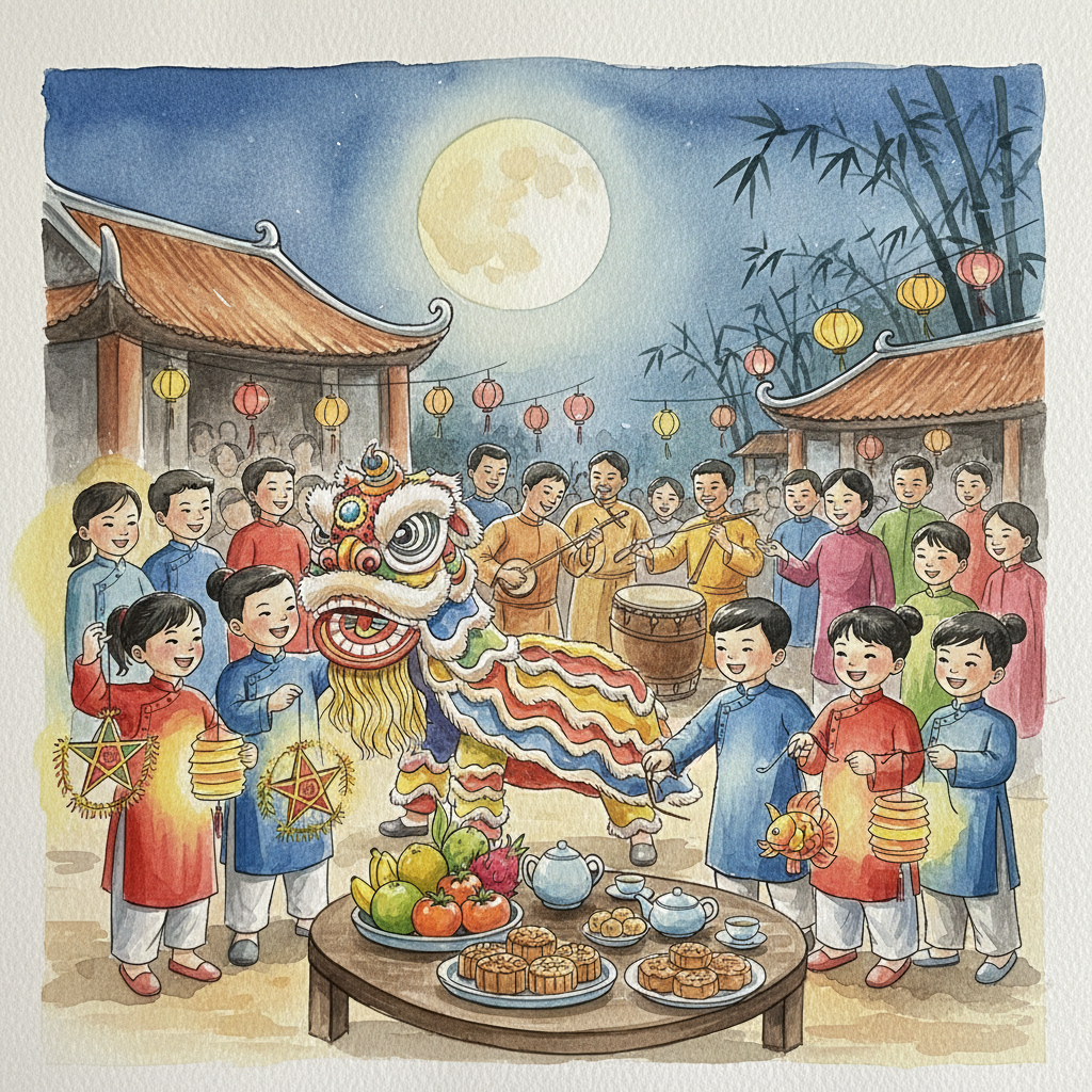 Tranh vẽ hội trăng rằm