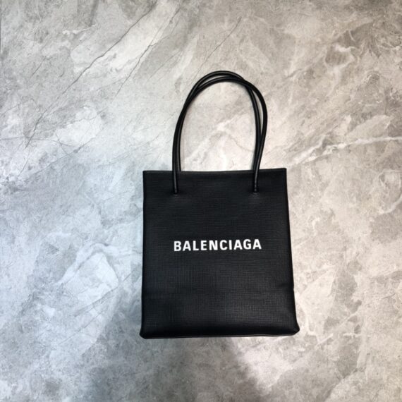 Balenciaga Xxs Leather Shopping Tote Bag – Black