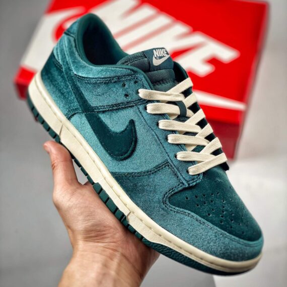 Dunk Low “green Velvet” Dark Teal/white Dz5224-300 Men And Women Size From US 5.5 To US 11