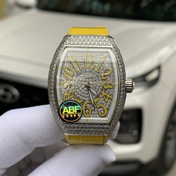 Franck Muller V32 Women’s Watch ABF Swiss Gold Color Full Stone 36mm