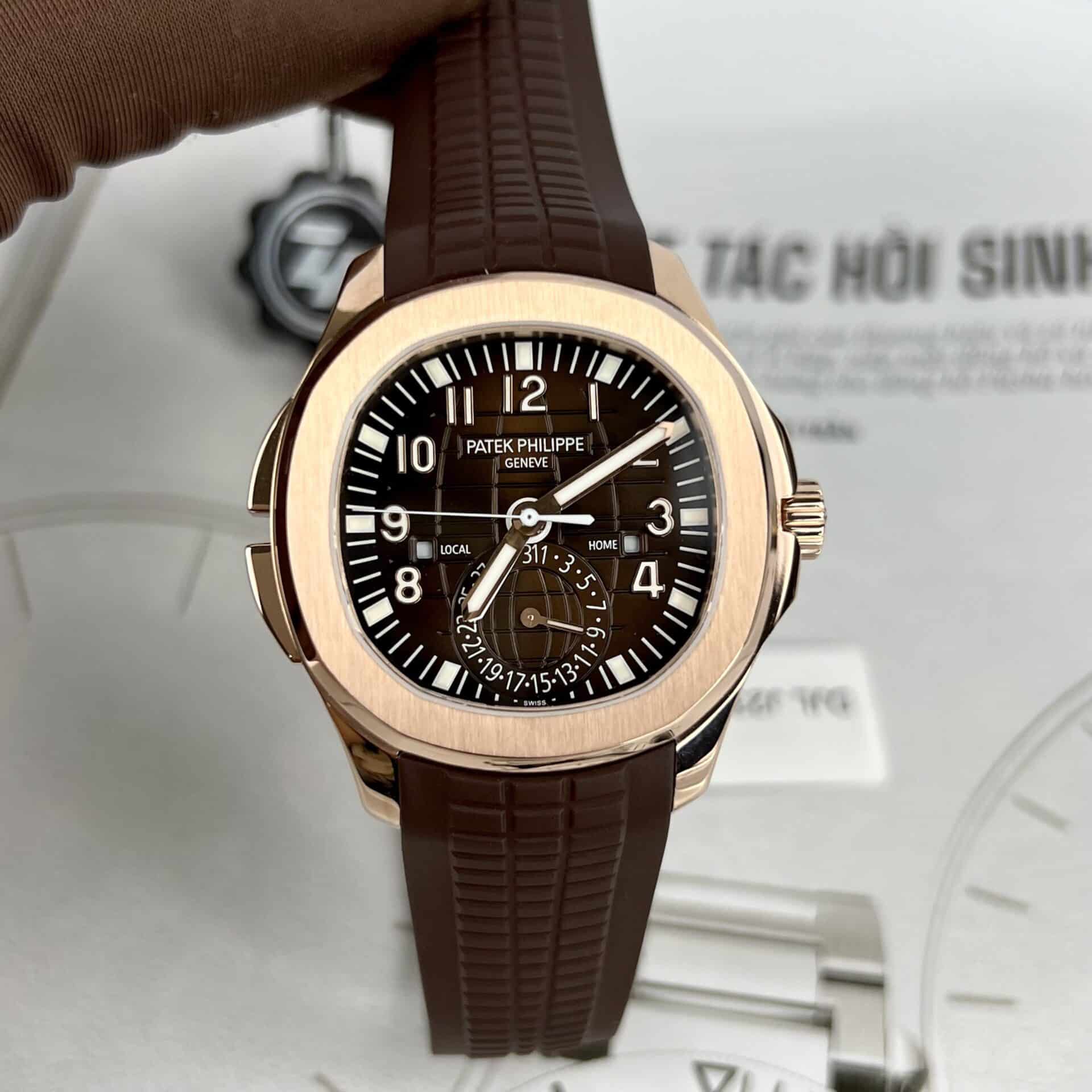 PATEK PHILIPPE AQUANAUT 5164R-001 ROSE GOLD BROWN DIAL REPLICA 40.8MM