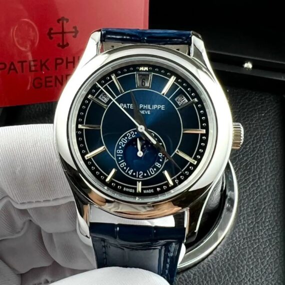Patek Philippe Men’s Watch Blue Leather Band Complication 5205 Japan 40mm