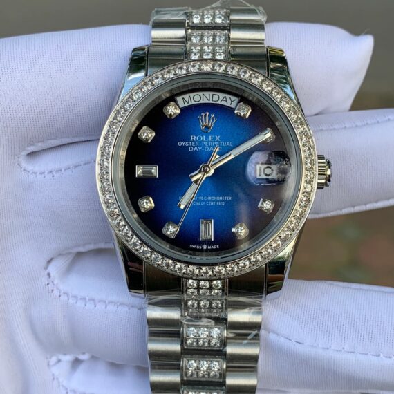 Rolex Day-Date Sliver Diamond Automatic 38mm Men’s Rolex Day-Date Sliver Diamond Automatic Watch