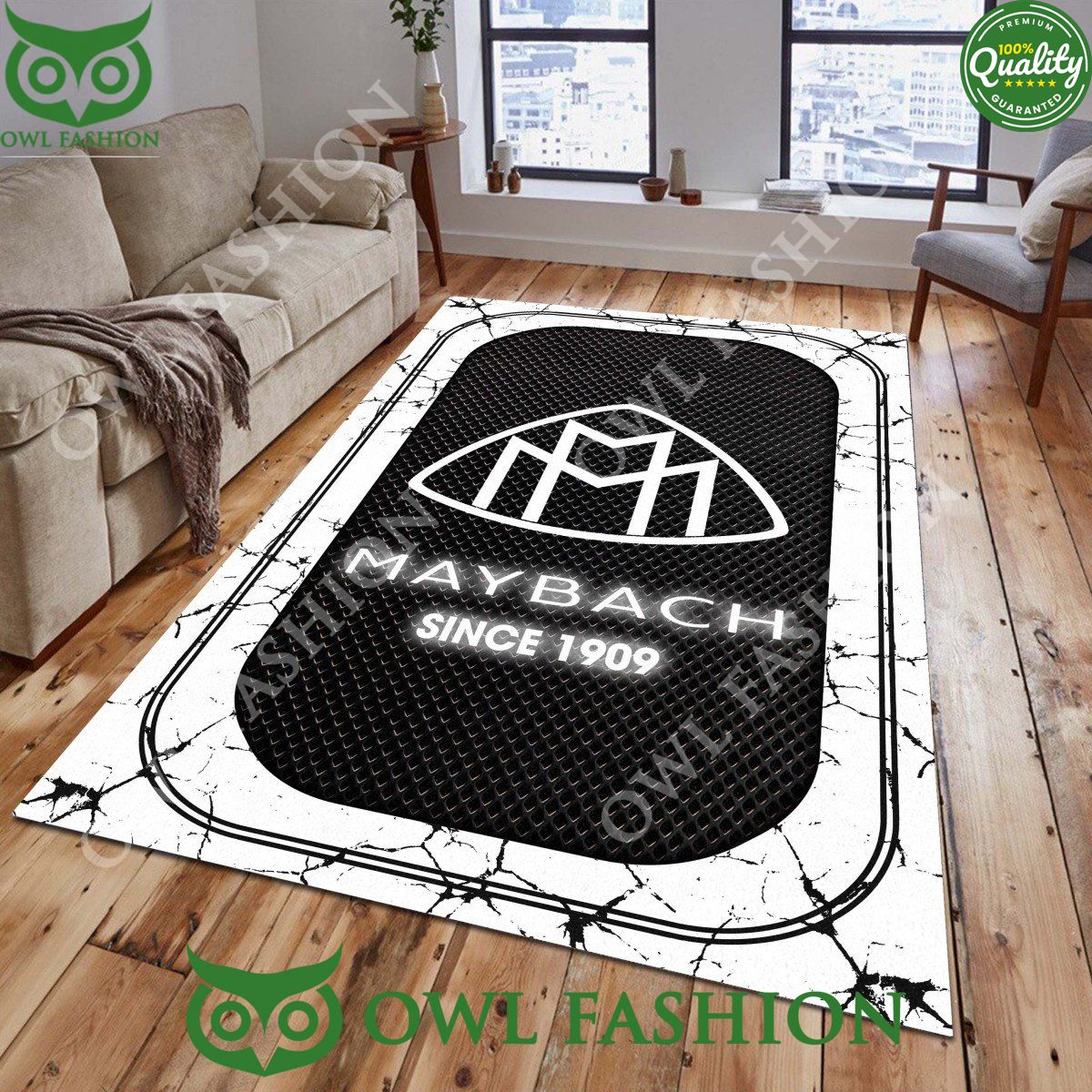 1909 Maybach Luxury Car Lightning Rug carpet for living room