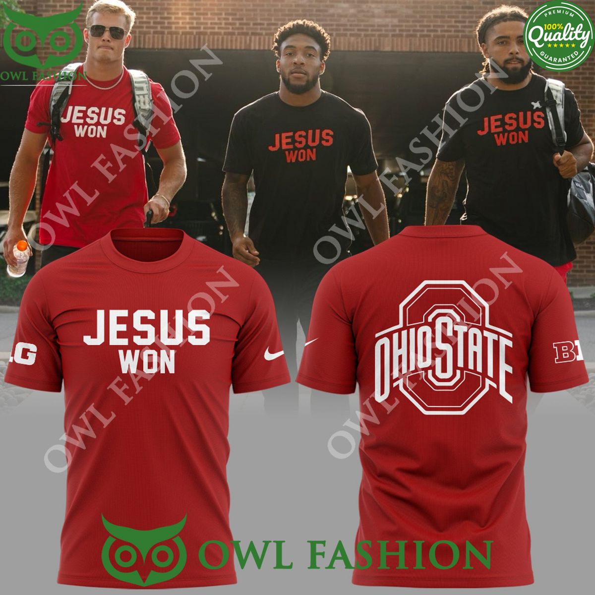 2024 JESUS WON OHIO STATE Red t shirt