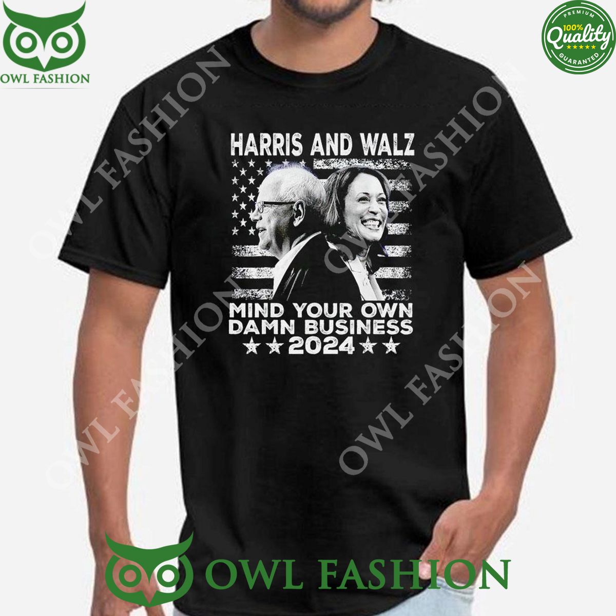 2024 Usa Flag Walz Harris Mind Your Own Damn Business t Shirt