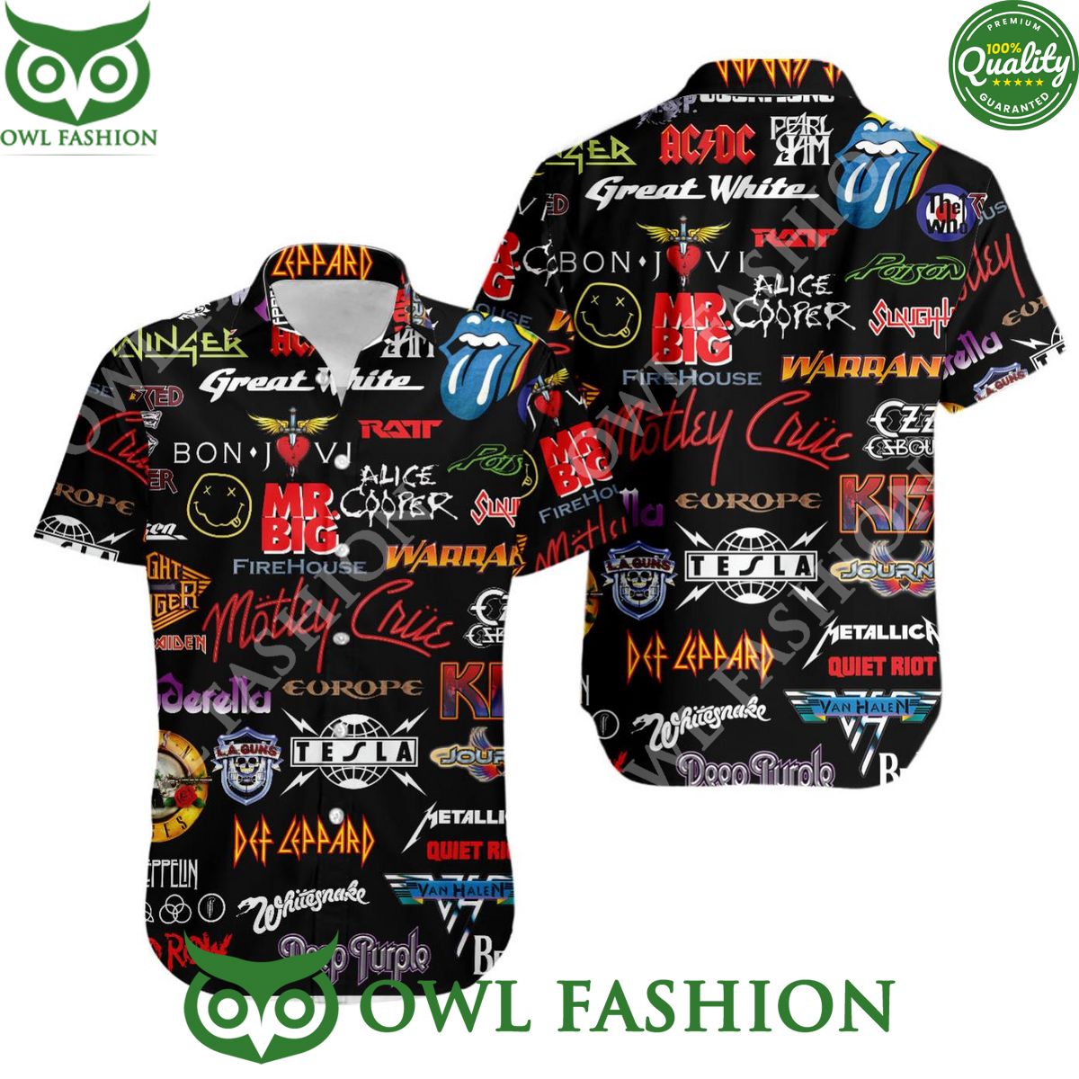 70s And 80s Rock Bands Collage Hawaiian Shirt Gift