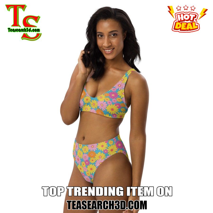 Top Hot Trending Bikini Set Best Gift For Women 3 70s Groovy Floral Vintage High Waisted Bikini Set