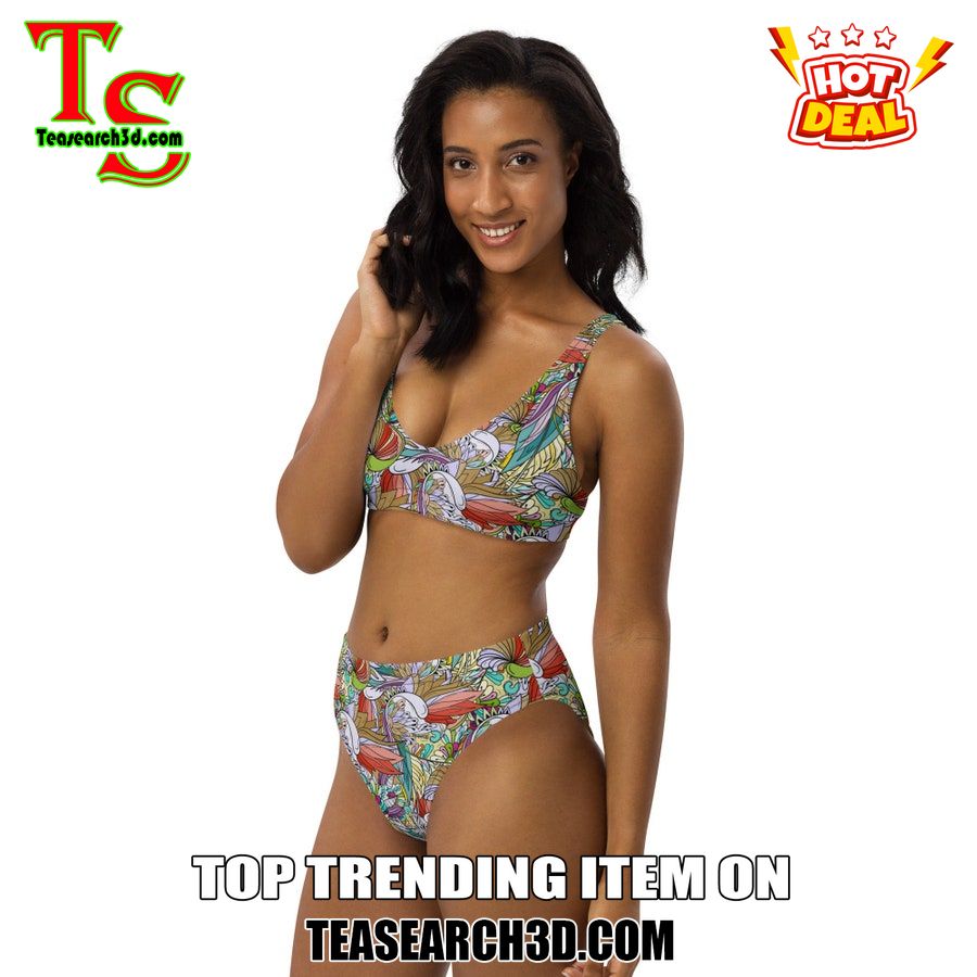Top Hot Trending Bikini Set Best Gift For Women 6 90s Geometric Mosaic High Waisted Bikini Set