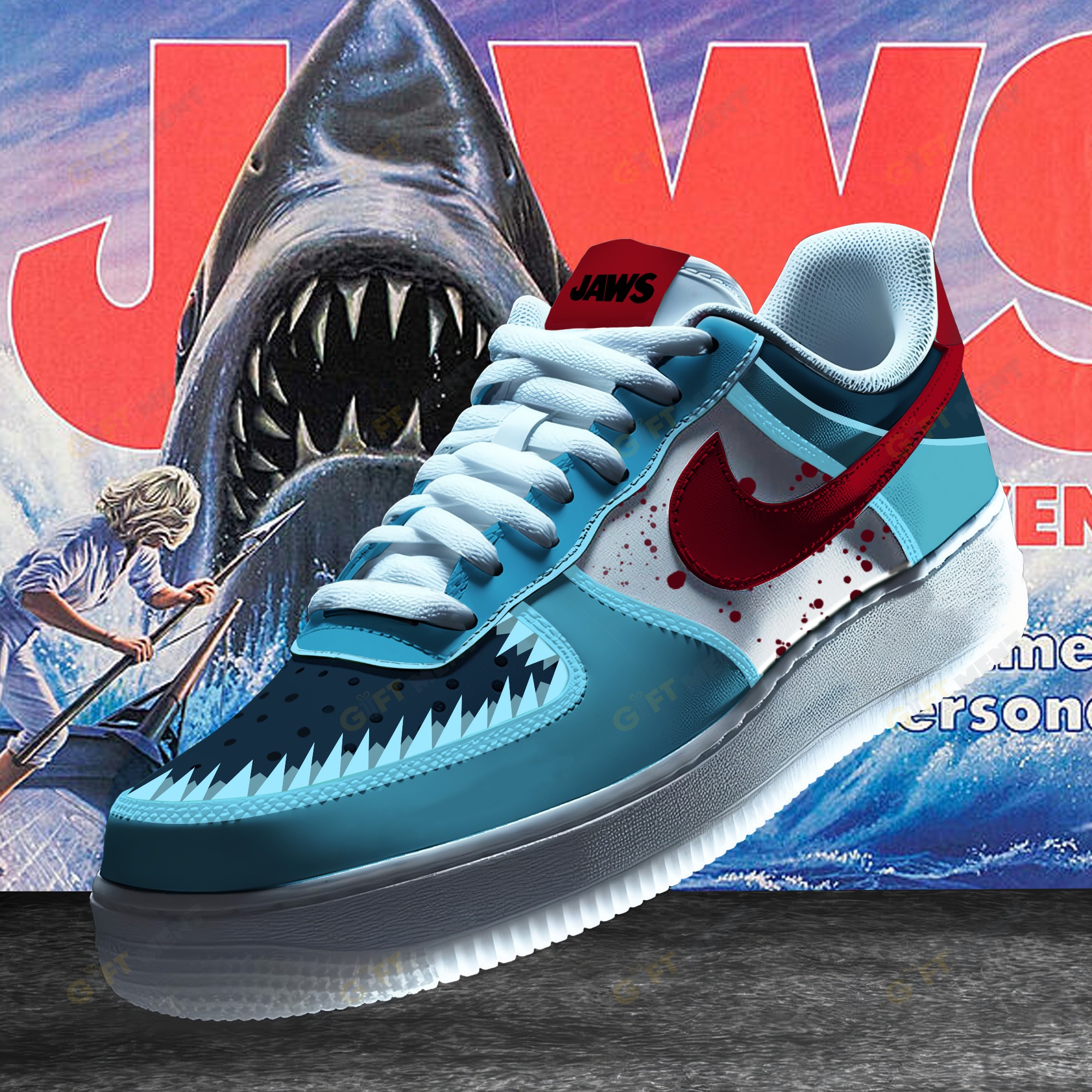 New Trending Sneaker Best Gift For Fans 10 Jaws Movie Premium Air Force Sneaker Shoes