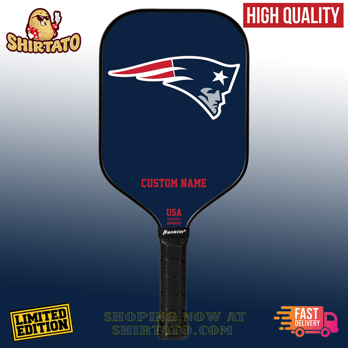 Pickleball Paddle The Ultimate Guide to Finding Your Perfect Paddle 23 New England Patriots NFL Team Custom Name Pickleball Paddle