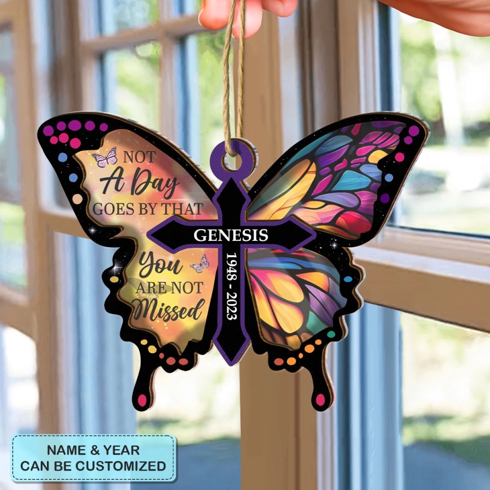 Hot Stained Glass Suncatchers ideas in 2024 17 Personalized Butterfly Forever In my Heart Stained Glass Suncatcher Ornament