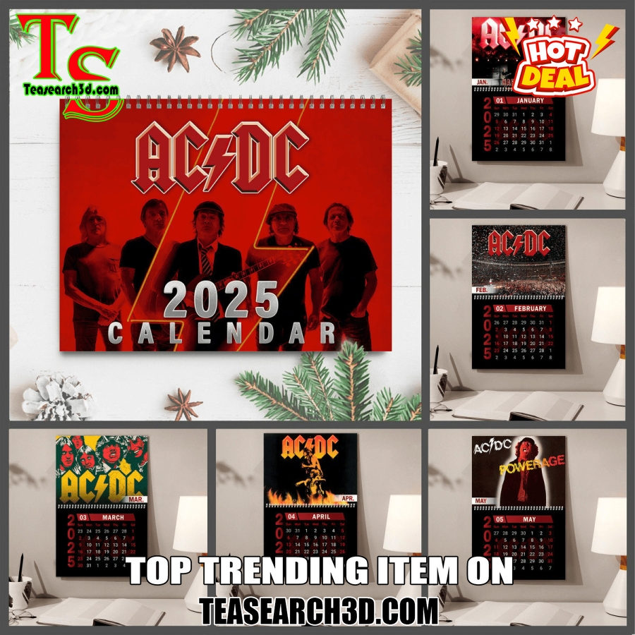 Hot Calendar Quick and Easy Buy Online 2 AC/DC Band 2025 Wall Hanging Calendar