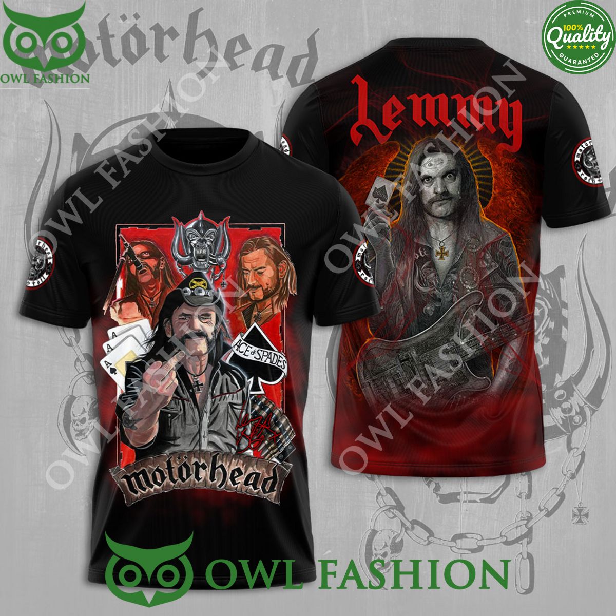 Ace Of Spades Motorhead x Lemmy Kilmister 3D Tshirt