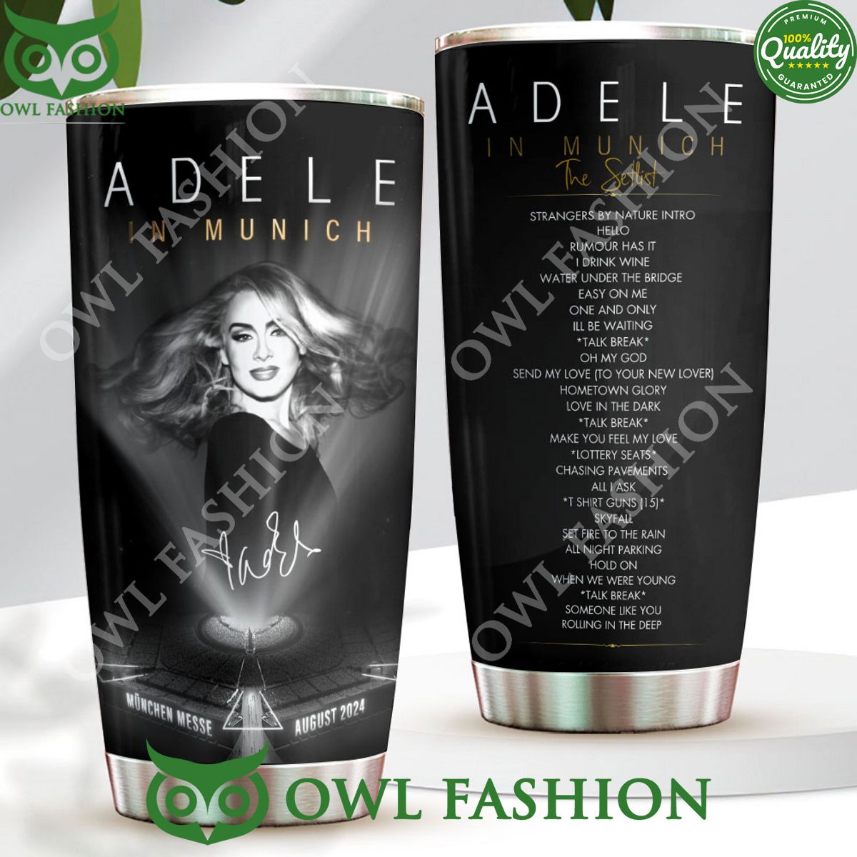 Adele in Munich The Setlist August 2024 Tumbler Cup