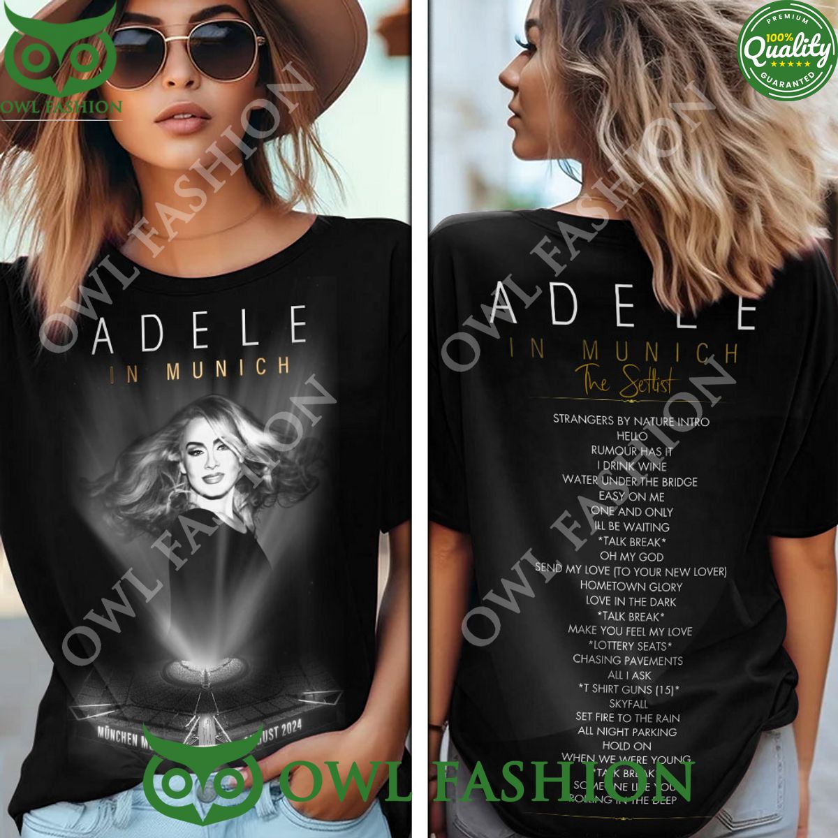 Adele In Munich World Tour List Song 3D Tshirt