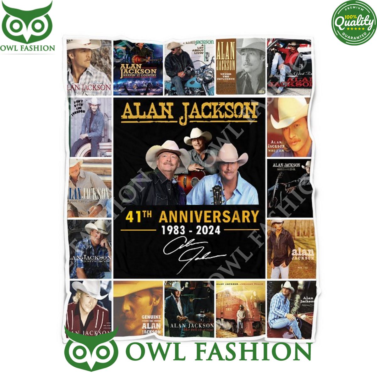 Alan Jackson King of Country 41th Anniversary 1983 2024 blanket