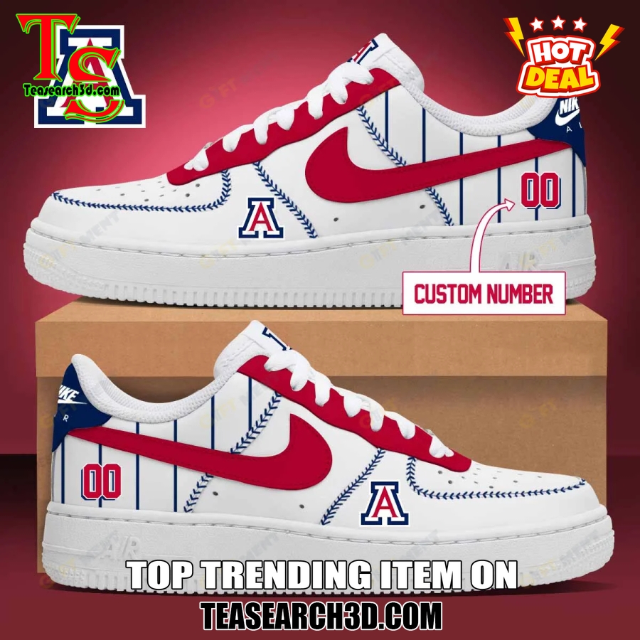 Amazing NCAA Air Force Sneakers Shoes 3 Arizona Wildcats Baseball Custom Air Force Sneakers