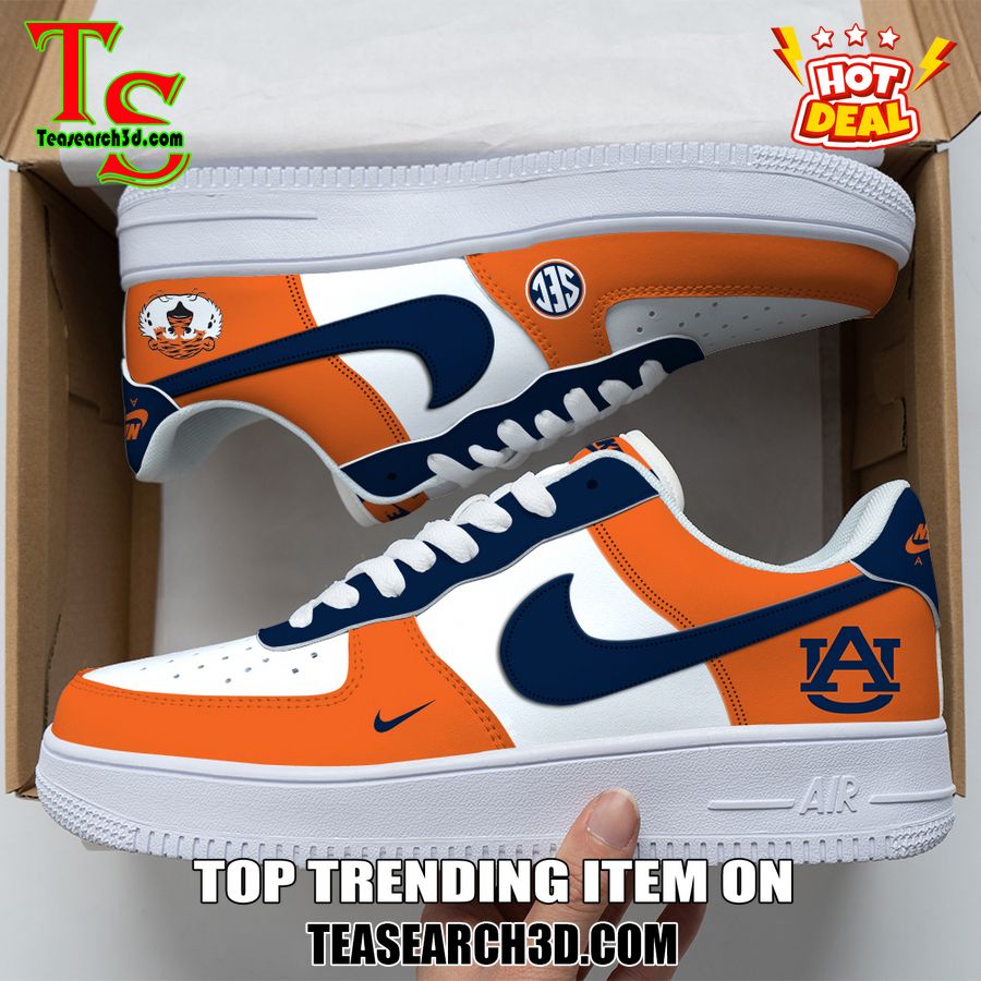 Amazing Nike Logo Air Force 1 Nike Shoes, Sport Team AF1 Shoes 5 Auburn Tigers Custom Nike Logo AF1 Shoes