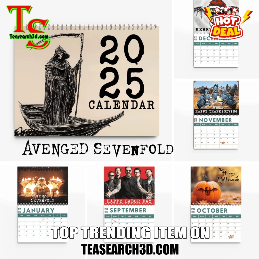 Music Wall Hanging Calendar 2025 2 Avenged Sevenfold Band 2025 Wall Hanging Calendar