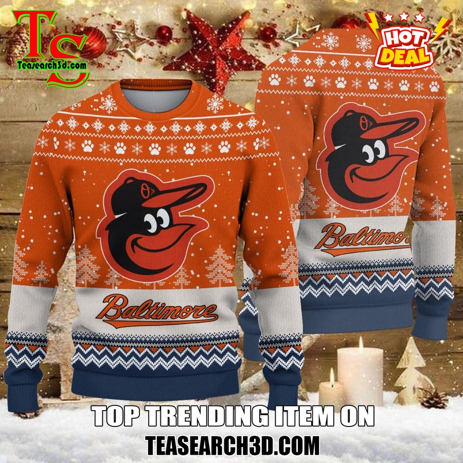 MLB Baseball Basic Ugly Christmas Sweater 4 Baltimore Orioles MLB Ugly Christmas Sweater