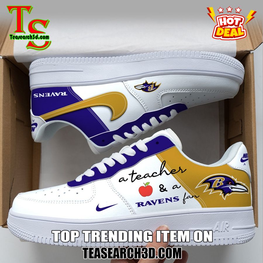 Top Hot Air Force Shoes NFL New Trending 2024 4 Baltimore Ravens Custom Job Nike Air Force Shoes