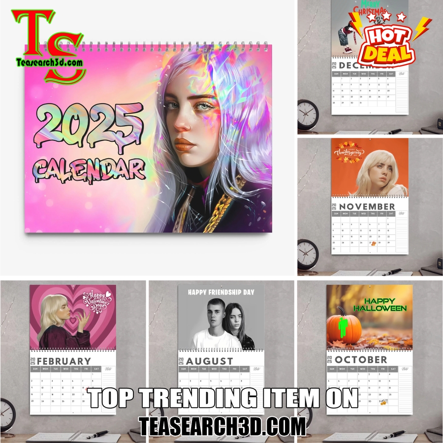 Music Wall Hanging Calendar 2025 4 Billie Eilish 2025 Wall Hanging Calendar