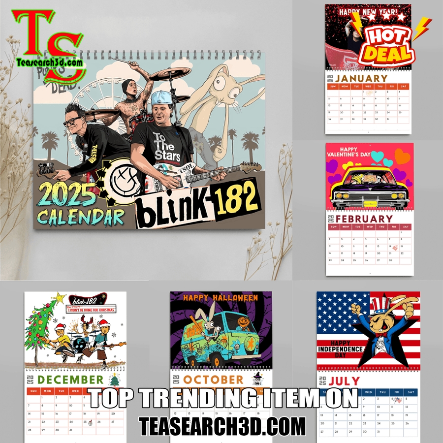 Music Wall Hanging Calendar 2025 5 Blink-182 2025 Wall Hanging Calendar