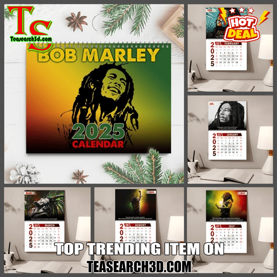Hot Calendar Quick and Easy Buy Online 5 Bob Marley 2025 Wall Hanging Calendar