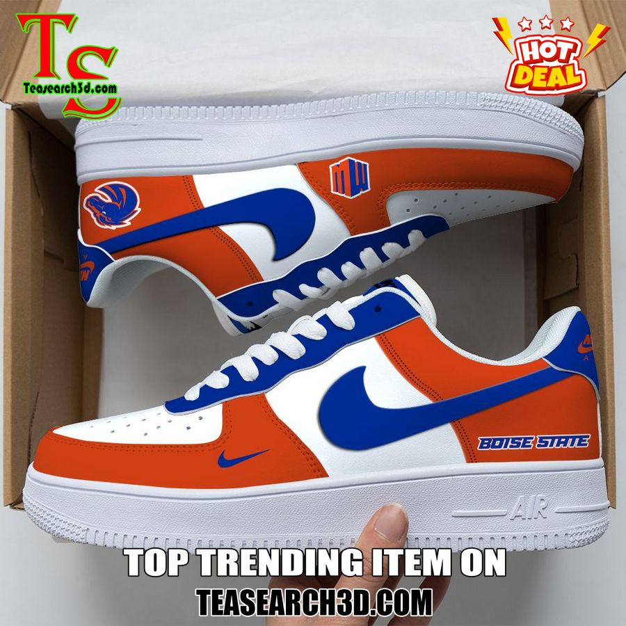 Amazing Nike Logo Air Force 1 Nike Shoes, Sport Team AF1 Shoes 7 Boise State Broncos Custom Nike Logo AF1 Shoes